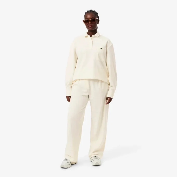 Pantaloni oversize in flanella plissettata da donna Pantaloni oversize in flanella plissettata da donna