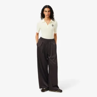 Pantaloni oversize in raso elasticizzato