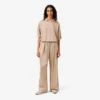 Pantaloni oversize in raso elasticizzato