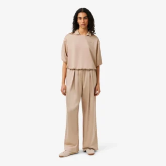 Pantaloni oversize in raso elasticizzato
