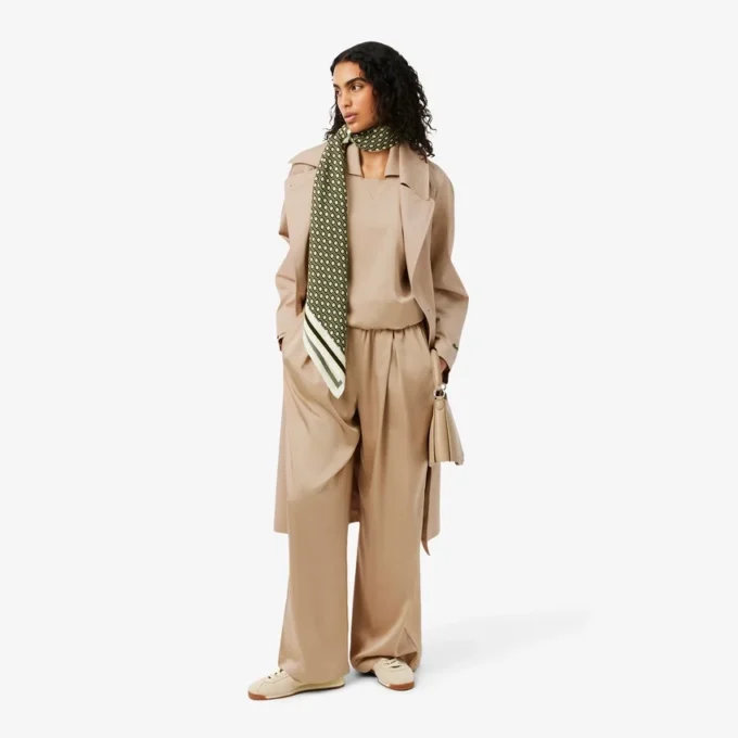 Pantaloni oversize in raso elasticizzato