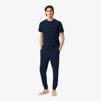 Pantaloni pigiama da uomo in cotone stampato