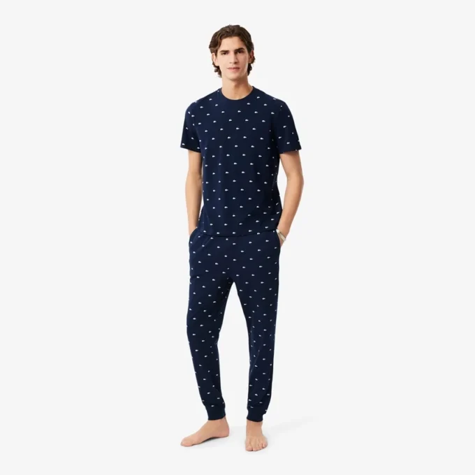 Pantaloni pigiama da uomo in cotone stampato Pantaloni pigiama da uomo in cotone stampato