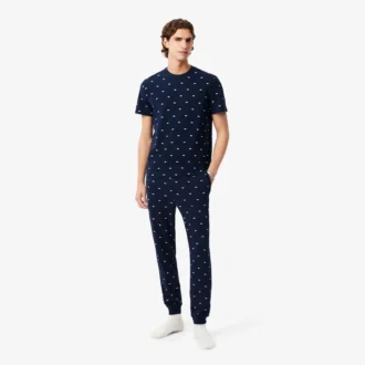 Pantaloni pigiama da uomo in cotone stampato