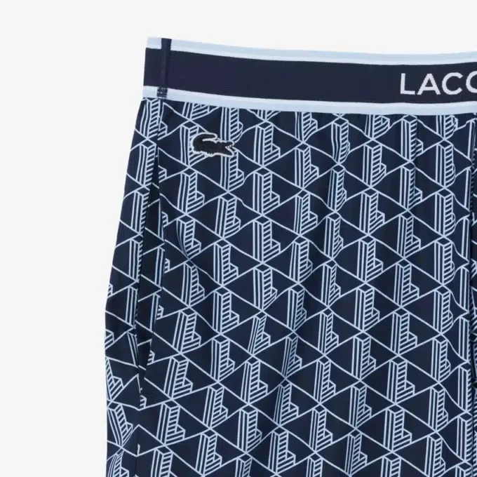 Pantaloni pigiama da uomo in popeline con monogramma Pantaloni pigiama da uomo in popeline con monogramma