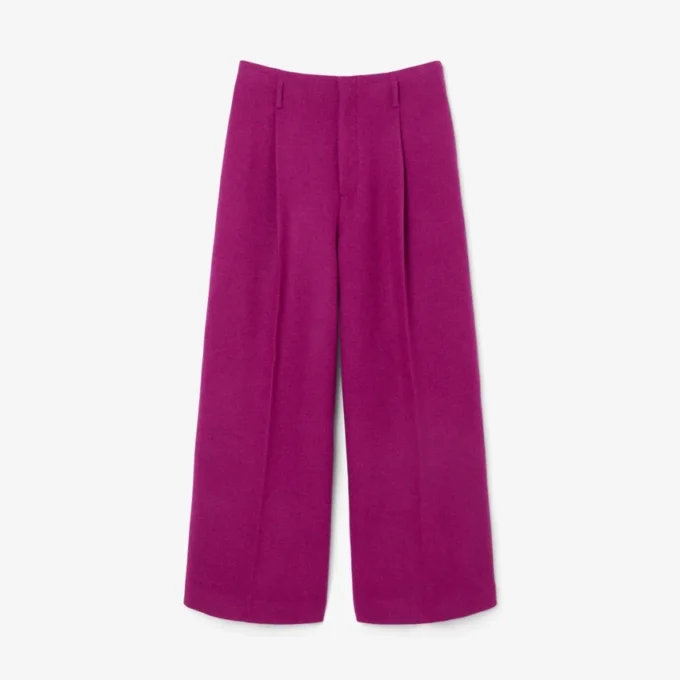 Pantaloni sartoriali in lana fiammata dal taglio ampio della collezione Runway Pantaloni sartoriali in lana fiammata dal taglio ampio della collezione Runway