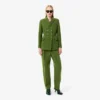 Pantaloni sartoriali in lana fiammata dal taglio dritto della collezione Runway