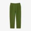 Pantaloni sartoriali in lana fiammata dal taglio dritto della collezione Runway