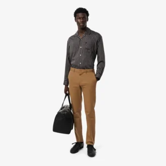 Pantaloni slim fit in cotone elasticizzato da uomo