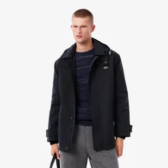 Parka da uomo di media lunghezza idrorepellente con cappuccio Parka da uomo di media lunghezza idrorepellente con cappuccio