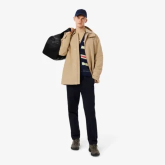 Parka da uomo di media lunghezza idrorepellente con cappuccio