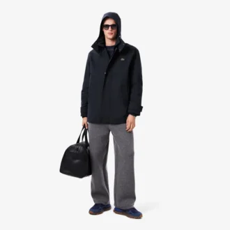 Parka da uomo di media lunghezza idrorepellente con cappuccio Parka da uomo di media lunghezza idrorepellente con cappuccio