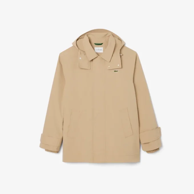 Parka da uomo di media lunghezza idrorepellente con cappuccio