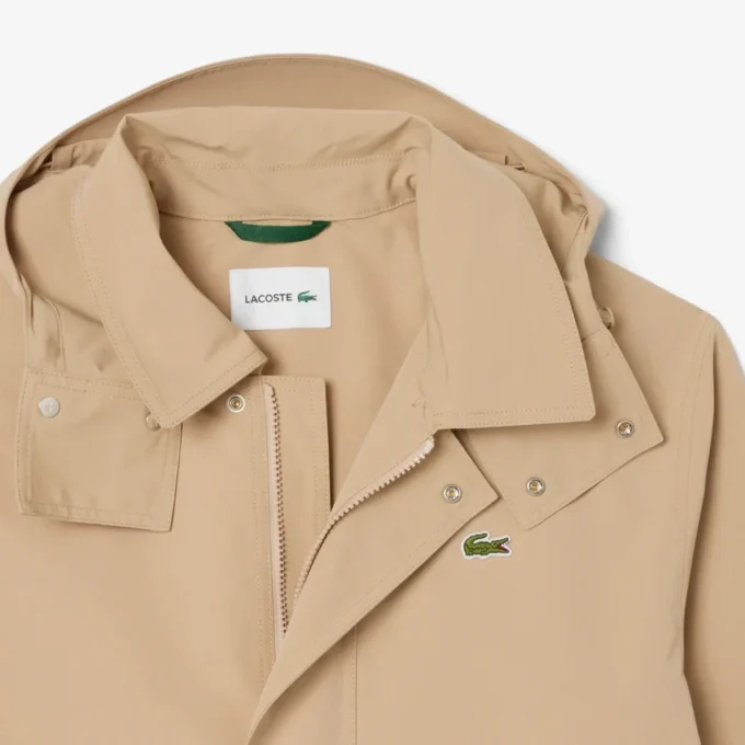 Parka da uomo di media lunghezza idrorepellente con cappuccio