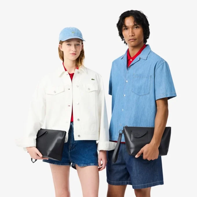 Pochette in pelle martellata Lacoste Club Pochette in pelle martellata Lacoste Club