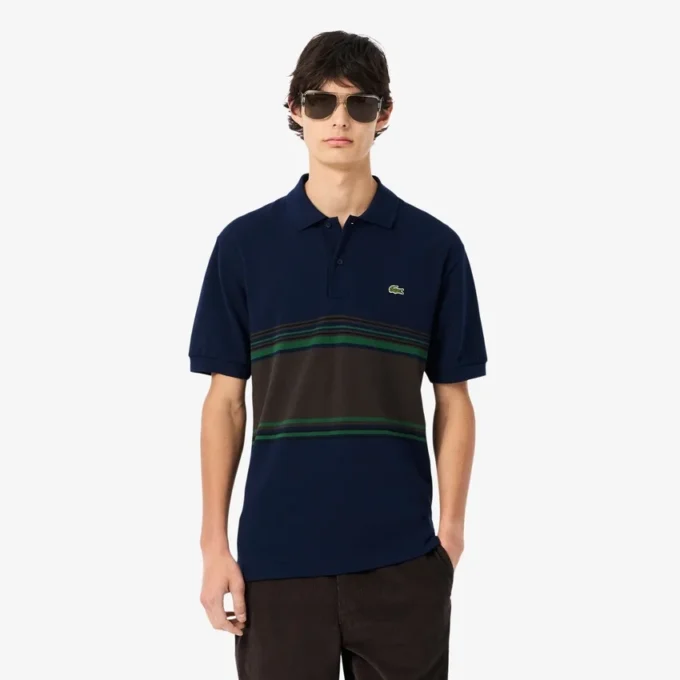 Polo a righe da uomo Classic Fit Made in France Polo a righe da uomo Classic Fit Made in France
