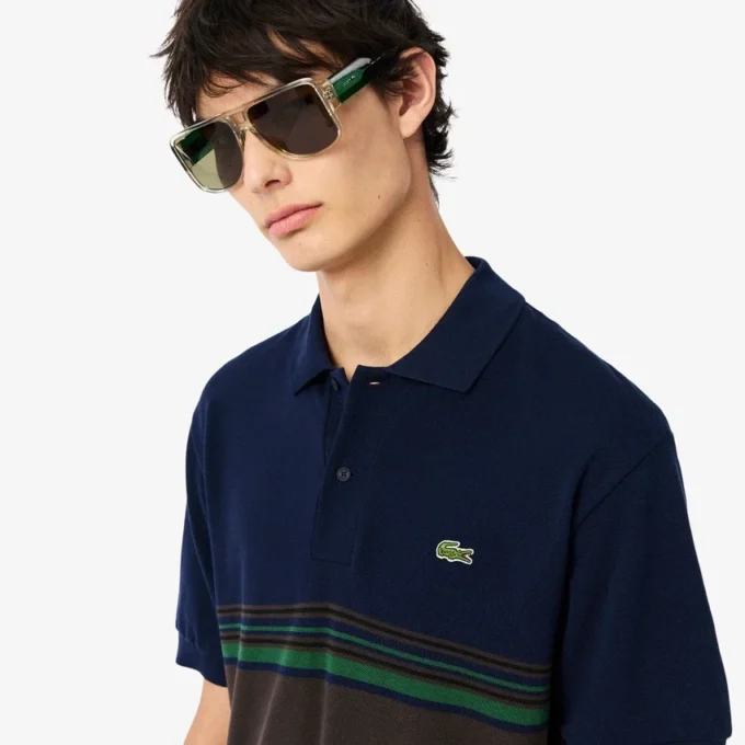 Polo a righe da uomo Classic Fit Made in France Polo a righe da uomo Classic Fit Made in France