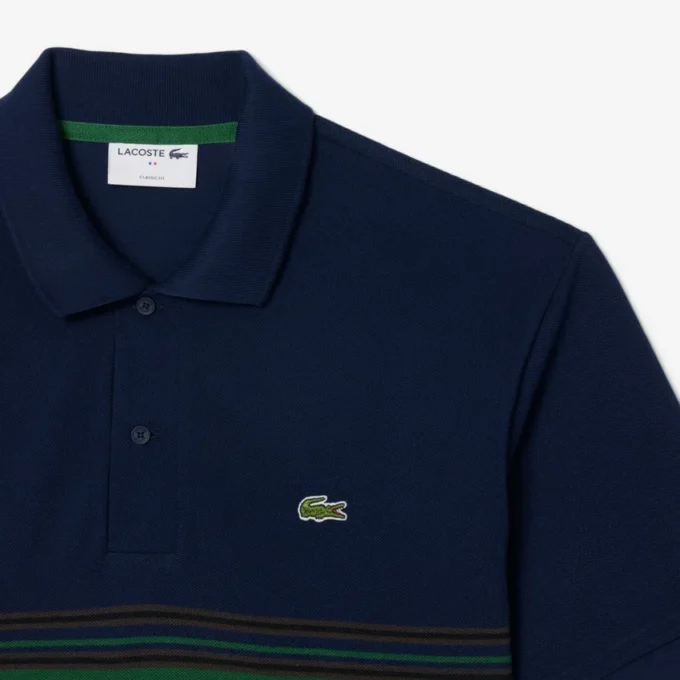 Polo a righe da uomo Classic Fit Made in France Polo a righe da uomo Classic Fit Made in France