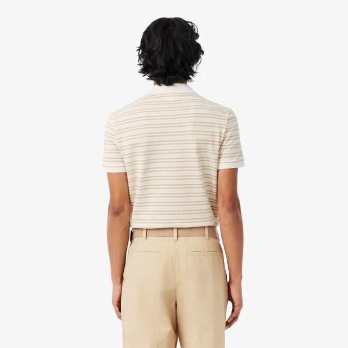 Polo a righe in petit piqué con vestibilità classica Polo a righe in petit piqué con vestibilità classica
