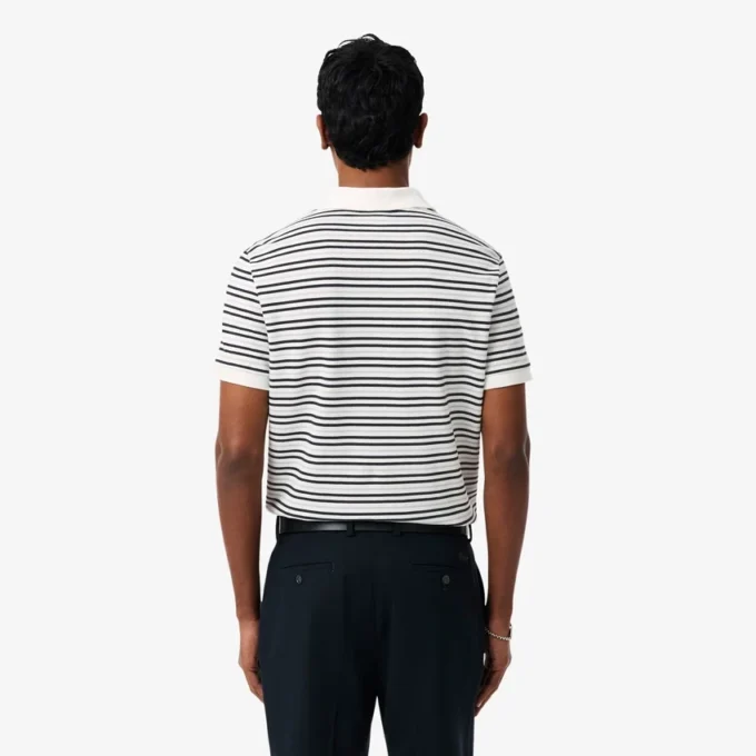 Polo a righe in petit piqué con vestibilità classica Polo a righe in petit piqué con vestibilità classica