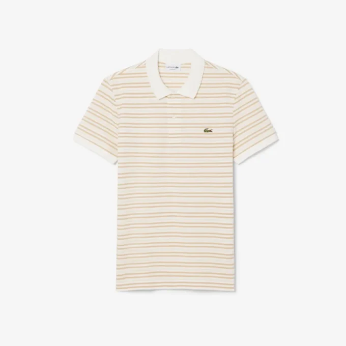 Polo a righe in petit piqué con vestibilità classica Polo a righe in petit piqué con vestibilità classica