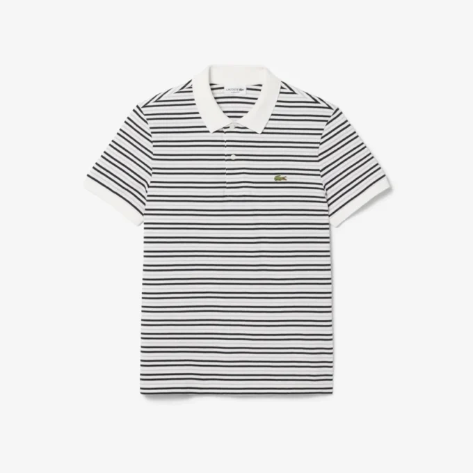 Polo a righe in petit piqué con vestibilità classica Polo a righe in petit piqué con vestibilità classica