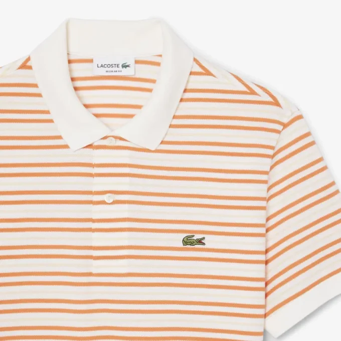 Polo a righe in petit piqué con vestibilità classica Polo a righe in petit piqué con vestibilità classica