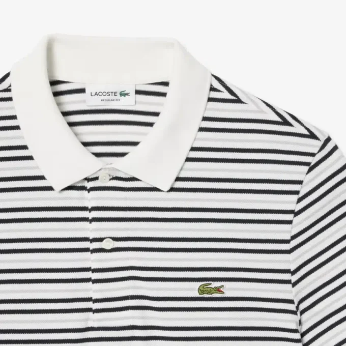 Polo a righe in petit piqué con vestibilità classica Polo a righe in petit piqué con vestibilità classica