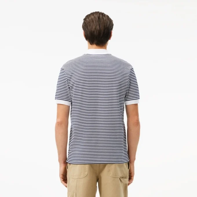 Polo a righe Petit Piqué L.12.12 da uomo, vestibilità classica Polo a righe Petit Piqué L.12.12 da uomo, vestibilità classica