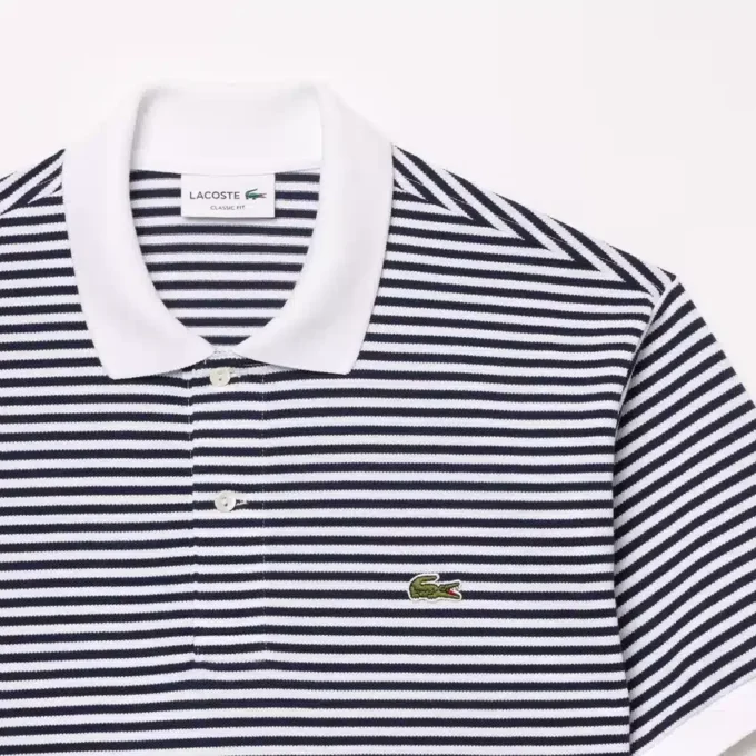 Polo a righe Petit Piqué L.12.12 da uomo, vestibilità classica Polo a righe Petit Piqué L.12.12 da uomo, vestibilità classica