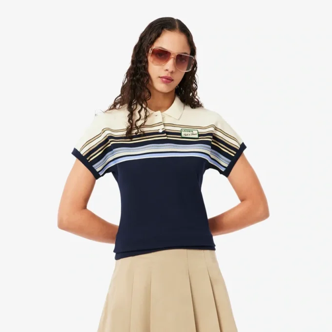 Polo a righe slim fit da donna Made in France Polo a righe slim fit da donna Made in France