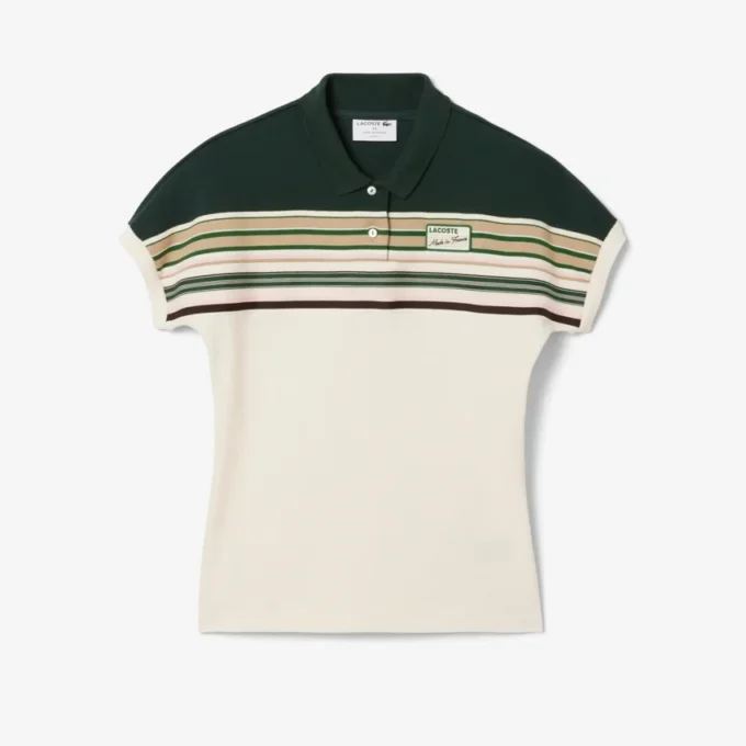 Polo a righe slim fit da donna Made in France