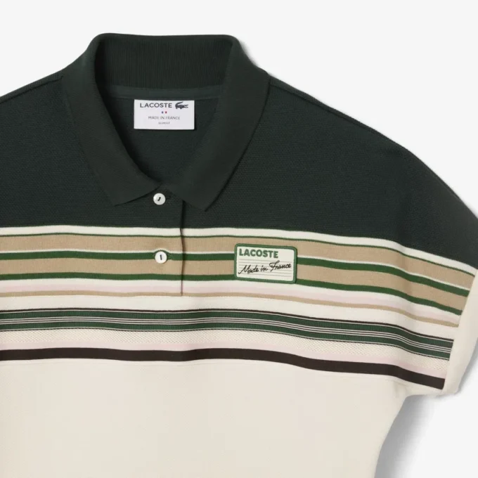 Polo a righe slim fit da donna Made in France