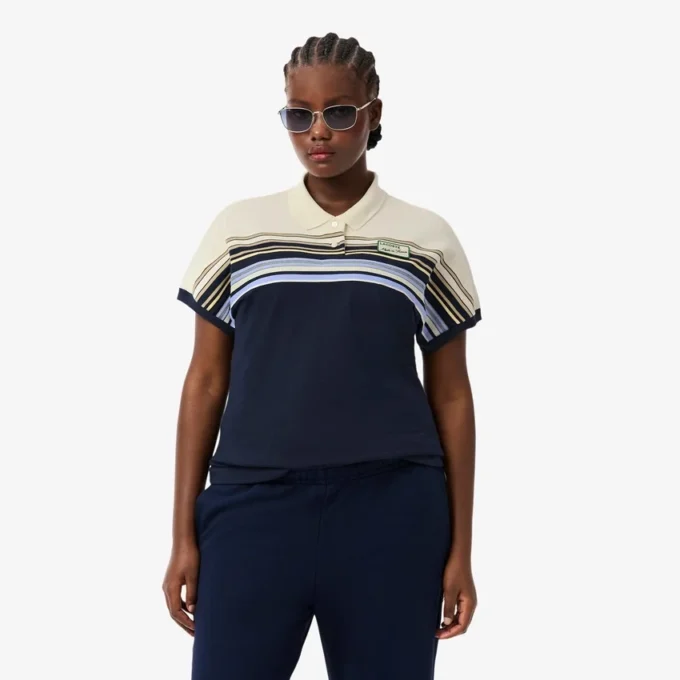 Polo a righe slim fit da donna Made in France Polo a righe slim fit da donna Made in France