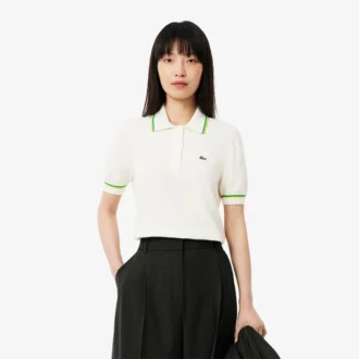 Polo da donna corta in cotone elasticizzato senza cuciture 3D