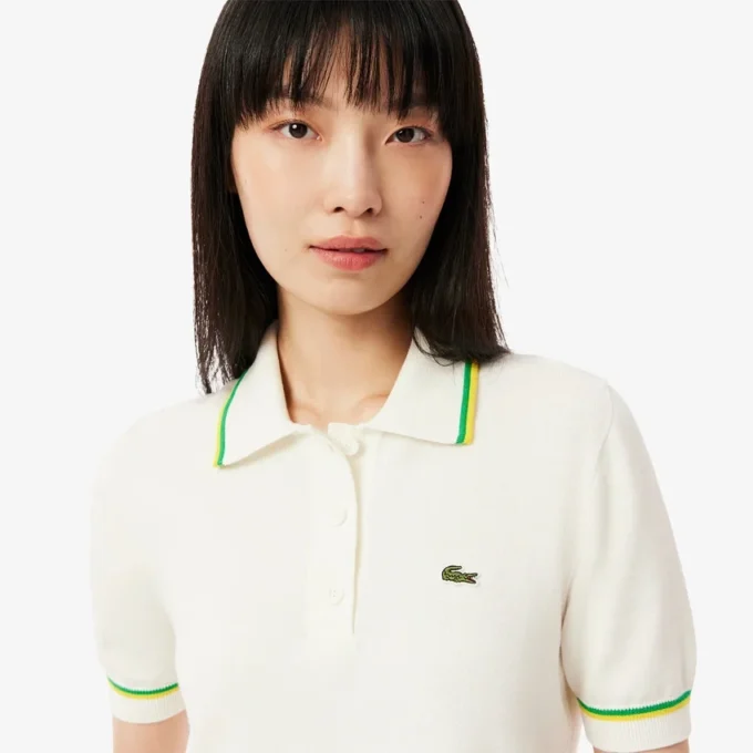 Polo da donna corta in cotone elasticizzato senza cuciture 3D Polo da donna corta in cotone elasticizzato senza cuciture 3D