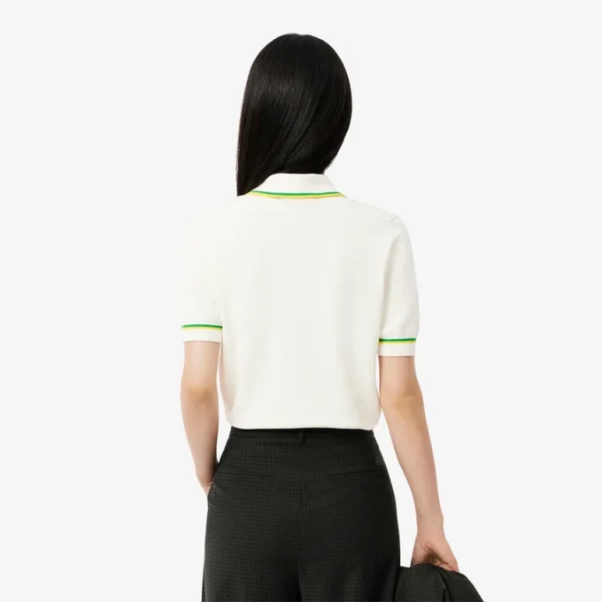 Polo da donna corta in cotone elasticizzato senza cuciture 3D Polo da donna corta in cotone elasticizzato senza cuciture 3D