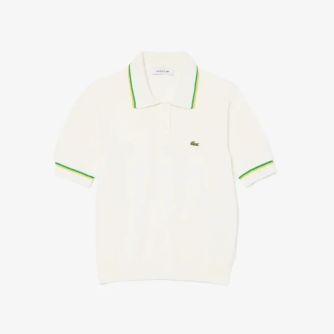 Polo da donna corta in cotone elasticizzato senza cuciture 3D Polo da donna corta in cotone elasticizzato senza cuciture 3D