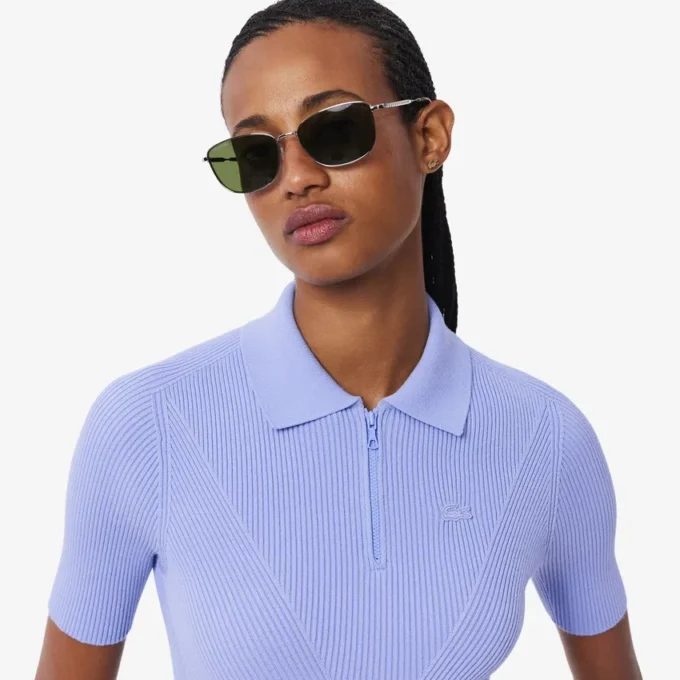 Polo da donna in maglia a coste 3D Polo da donna in maglia a coste 3D