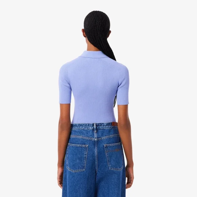 Polo da donna in maglia a coste 3D Polo da donna in maglia a coste 3D