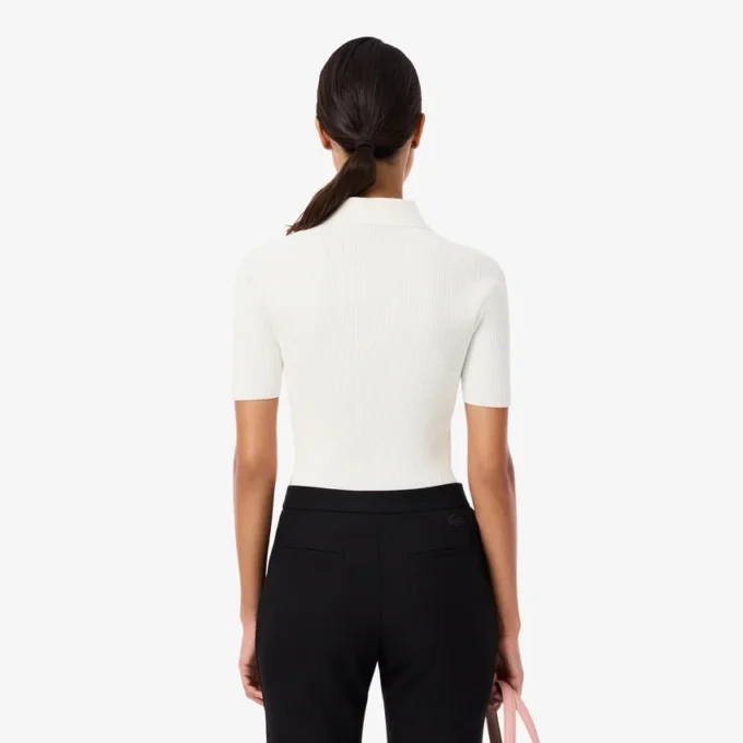 Polo da donna in maglia a coste 3D Polo da donna in maglia a coste 3D