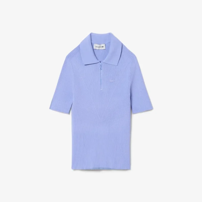 Polo da donna in maglia a coste 3D Polo da donna in maglia a coste 3D