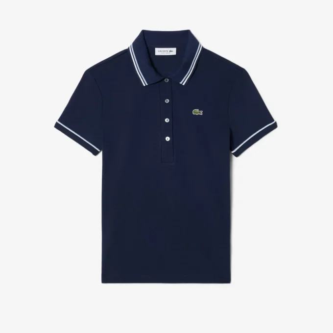 Polo da donna L.12.D slim fit con dettagli rifiniti Polo da donna L.12.D slim fit con dettagli rifiniti