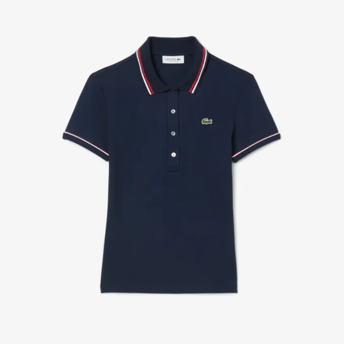 Polo da donna L.12.D slim fit con dettagli rifiniti Polo da donna L.12.D slim fit con dettagli rifiniti