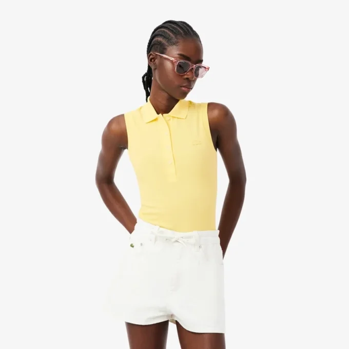 Polo da donna senza maniche elasticizzata L.12.D Slim Fit Polo da donna senza maniche elasticizzata L.12.D Slim Fit