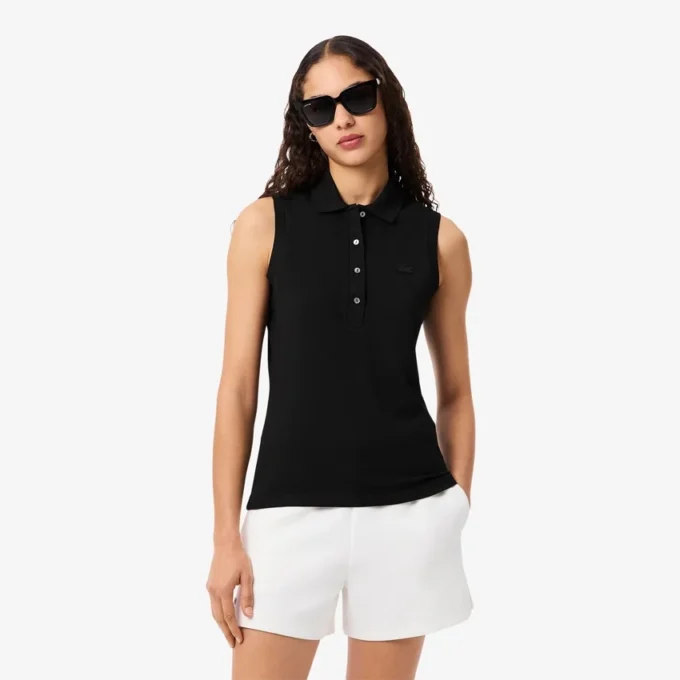 Polo da donna senza maniche elasticizzata L.12.D Slim Fit Polo da donna senza maniche elasticizzata L.12.D Slim Fit