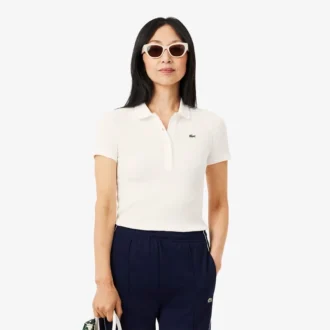 Polo da donna slim fit L.12.12 in cotone a costine