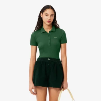 Polo da donna slim fit L.12.12 in cotone a costine