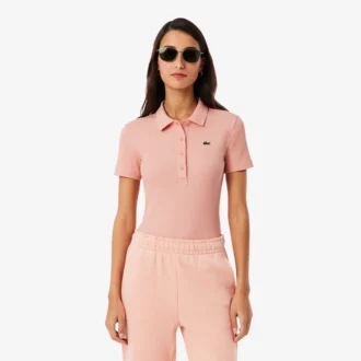 Polo da donna slim fit L.12.12 in cotone a costine
