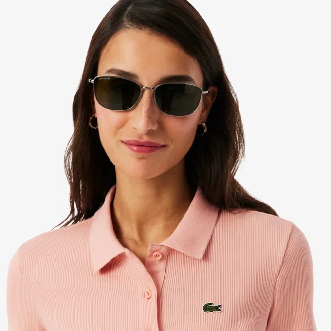 Polo da donna slim fit L.12.12 in cotone a costine Polo da donna slim fit L.12.12 in cotone a costine